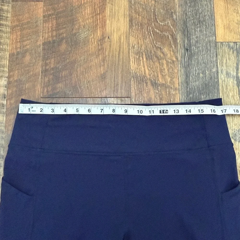 Deep Blue Fabletics Athletic Leggings Pureluxe Side Pockets size Large/XL